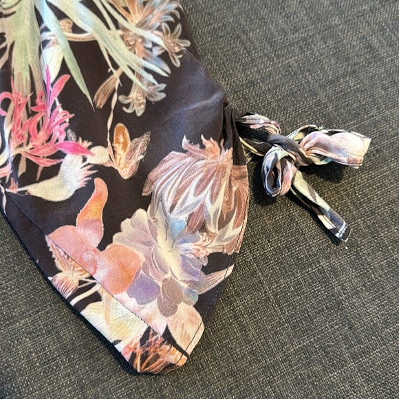 Vintage Floral Print Silk Pants sz. XS Morgan Carper - Picture 5 of 6